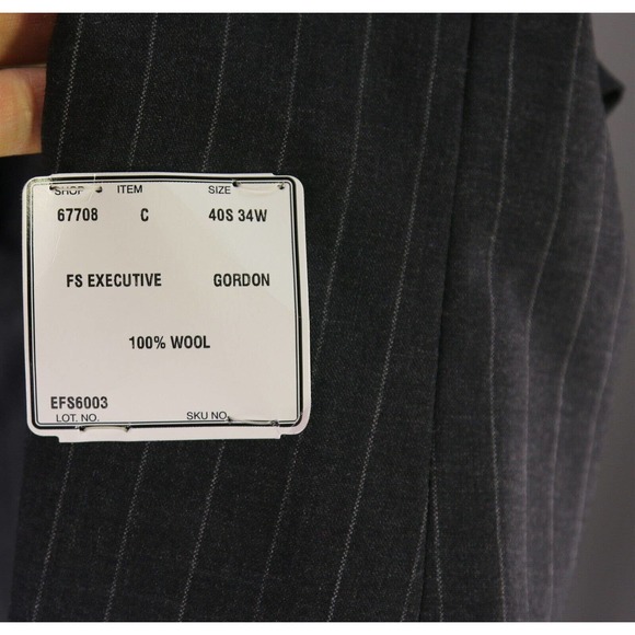 New! Jos A Bank Executive Collection Charcoal Gray Pinstripe 2-Btn Wool Suit 40S - Picture 7 of 10